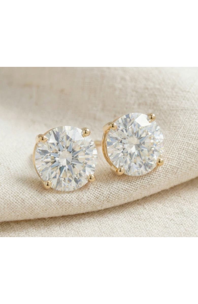 Bliss Diamond 6.85CT Round Diamond Studs 14k Gold Lab Grown Screw Back Earrings, Alternate, color, 14K Yellow Gold