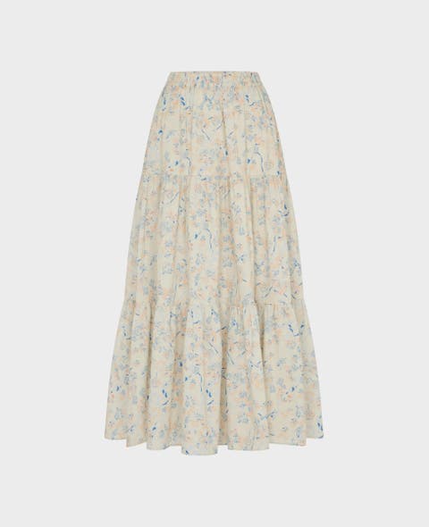 Denny Cotton Tiered Maxi Skirt