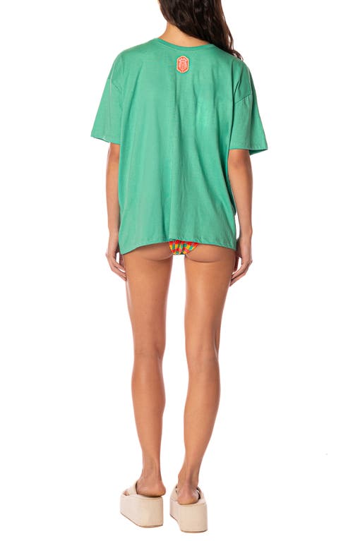 Maaji Tropical Green Azalea Cotton Cover-up T-shirt In Green
