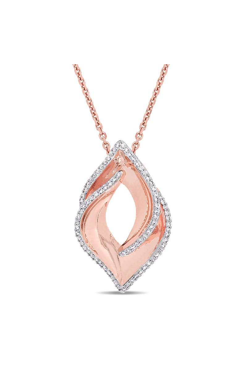 Julianna B. Diamond Leaf Necklace 14k Rose Gold, Main, color, 
