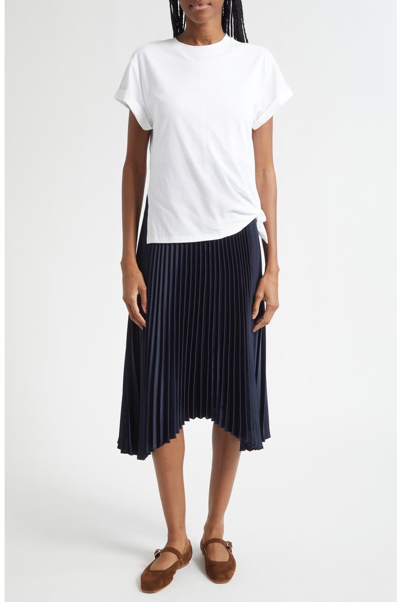 pleated-skirt t-shirt dress Mixed Media T-Shirt & Pleated Skirt Dress (Women)