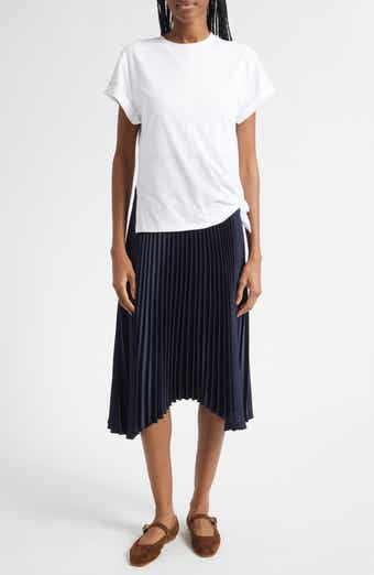 Mixed Media T-Shirt & Pleated Skirt Dress