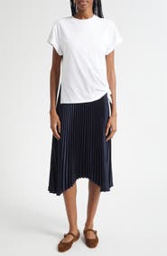 3.1 Phillip Lim Mixed Media T-Shirt & Pleated Skirt Dress
