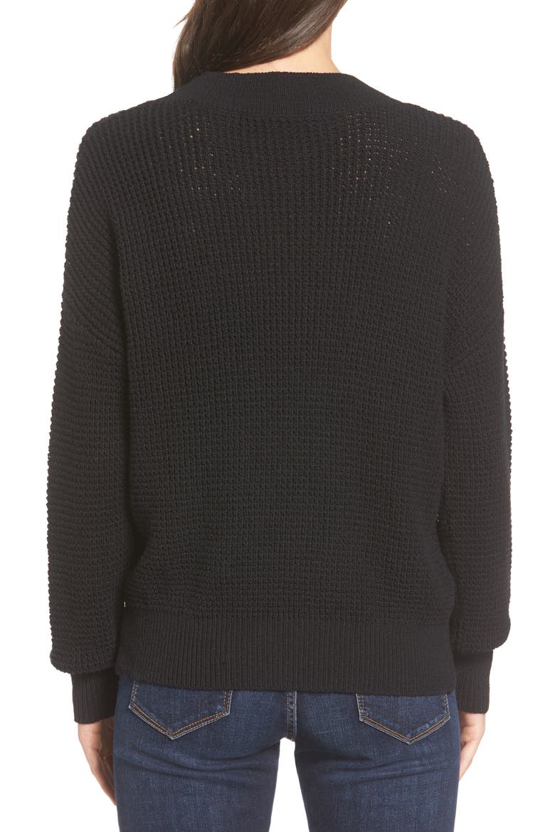 Stephanie Surplice Sweater, Alternate, color, BLACK