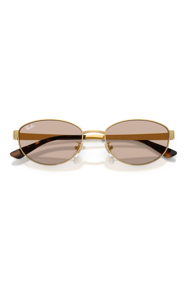 55mm Oval Sunglasses, Alternate, color, ARISTA / LIGHT BROWN