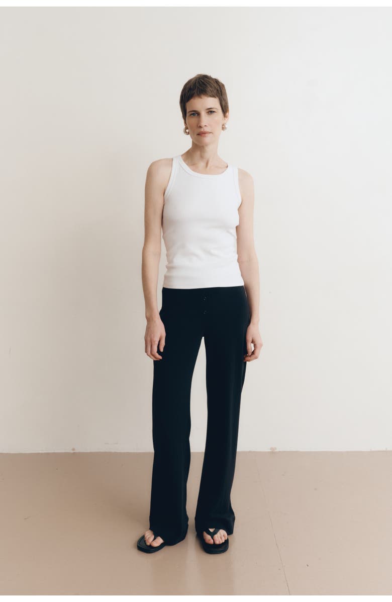 VIR VITA Pointelle Lounge Pant, Alternate, color, Black