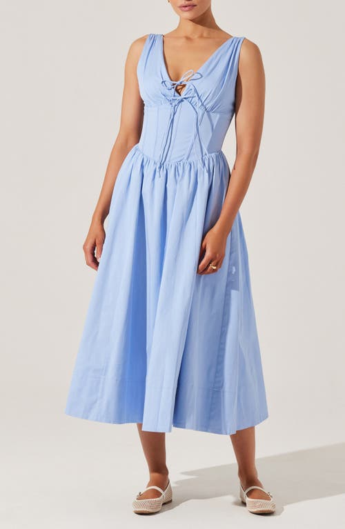 Astr The Label Maili Sleeveless A-line Dress In Blue