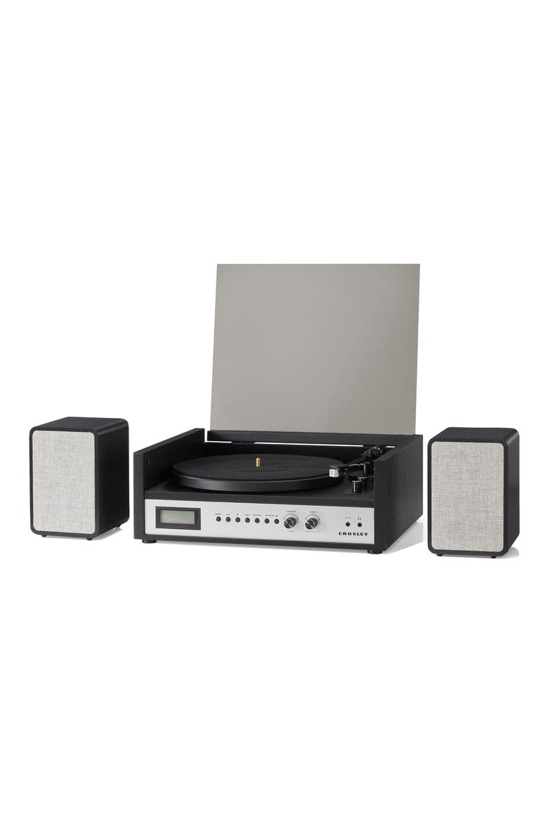 Coda Record Player with Speakers, Alternate, color, BLACK
