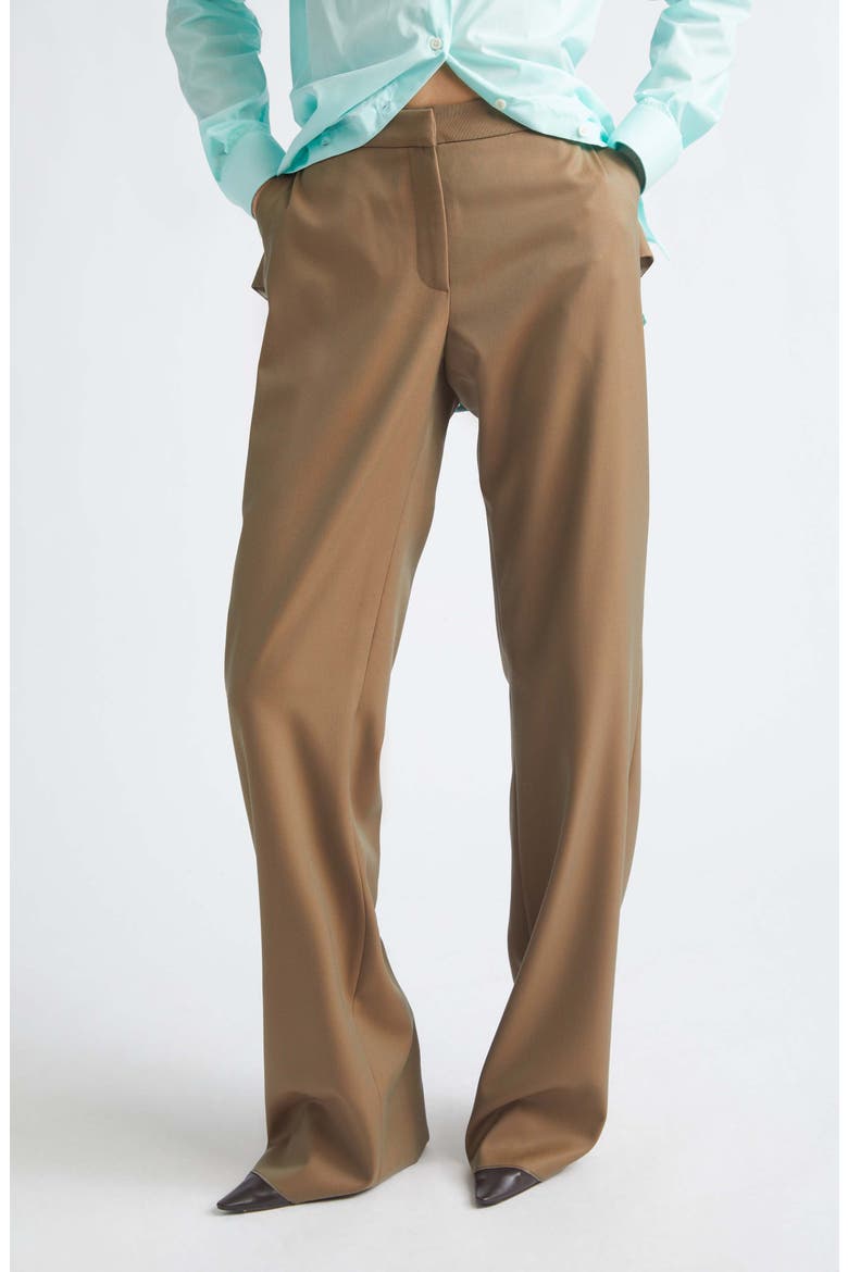 Back Cutout Wool Pants, Main, color, BROWN