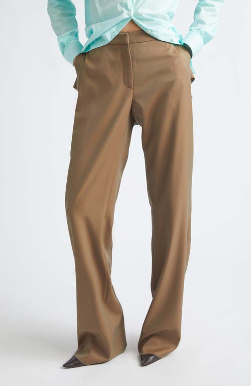 JULIE KEGELS Back Cutout Wool Pants in Brown at Nordstrom, Size 40