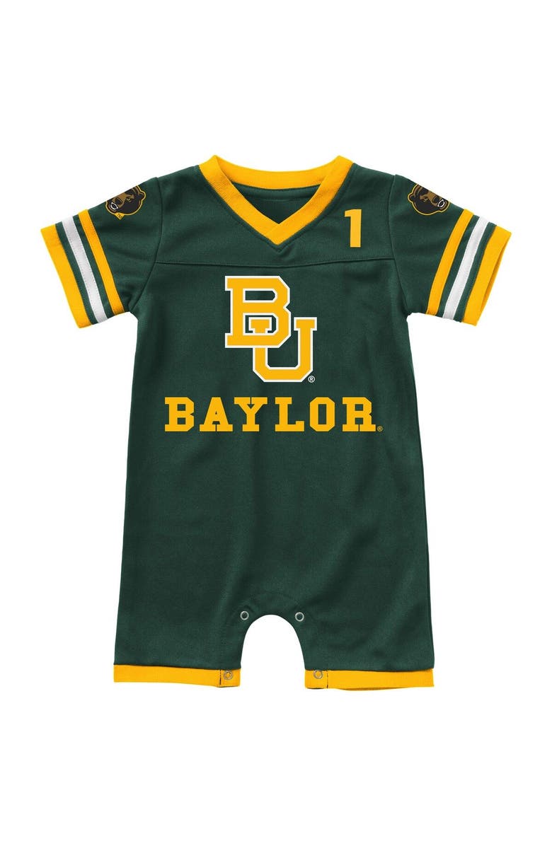 COLOSSEUM Newborn & Infant Colosseum Green Baylor Bears Bumpo Football Romper, Main, color, Green