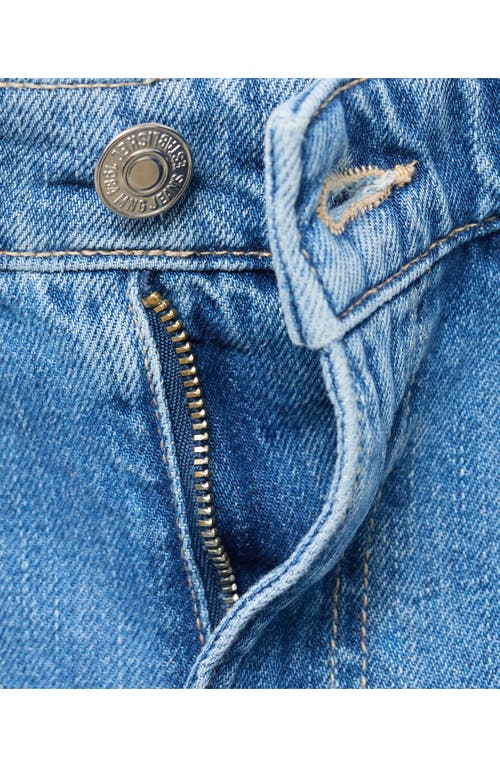 Mango High Waist Denim Shorts In Blue