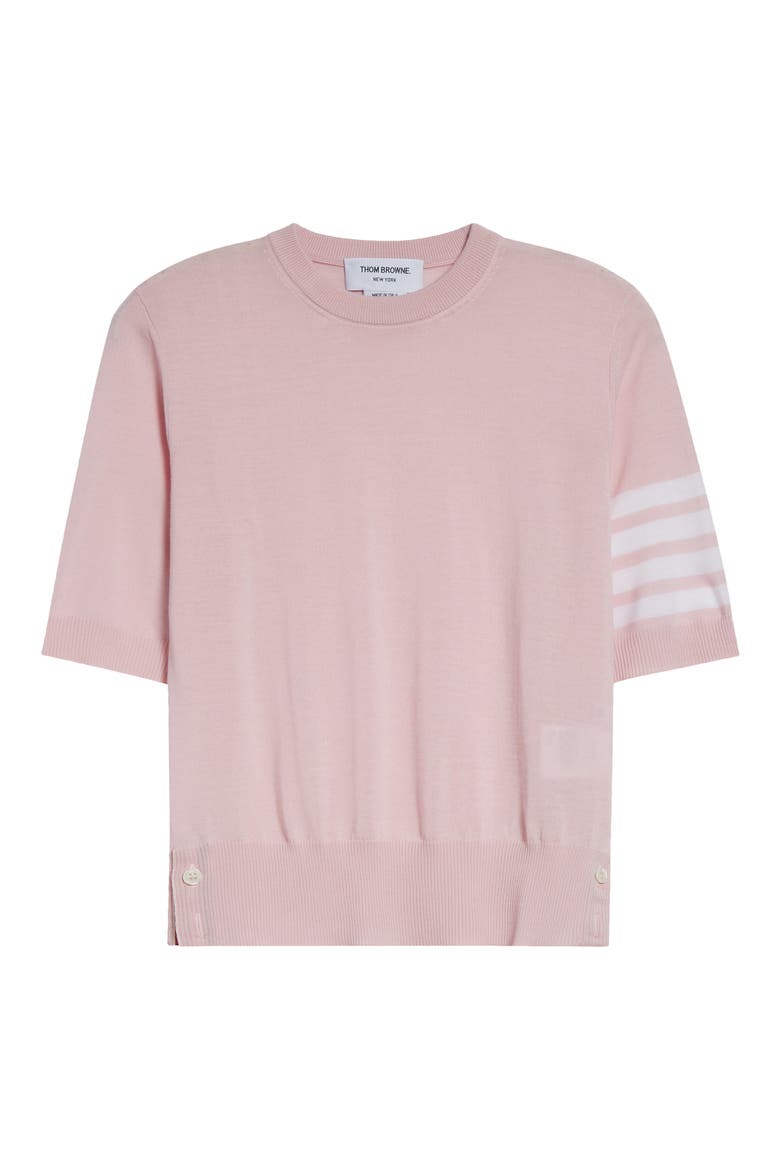 4-Bar Short Sleeve Wool Blend Sweater, Alternate, color, LIGHT PINK