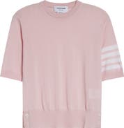 Thom Browne 4-Bar Short Sleeve Wool Blend Sweater