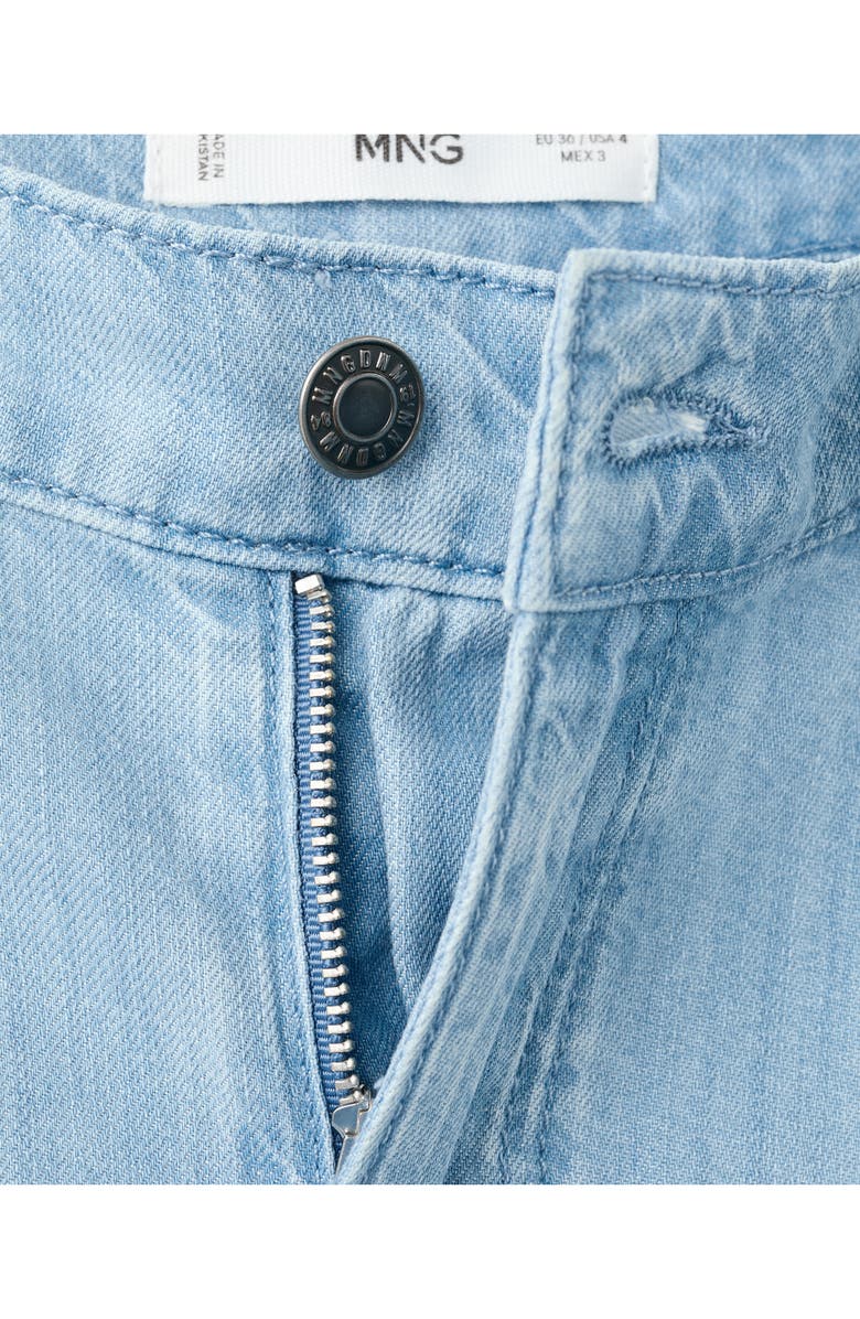 MANGO Mid Rise Palazzo Jeans, Alternate, color, Light Blue