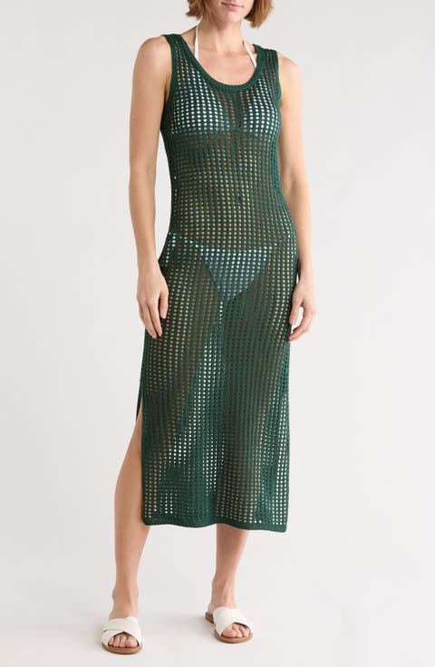 Open Knit Cover-Up Dress