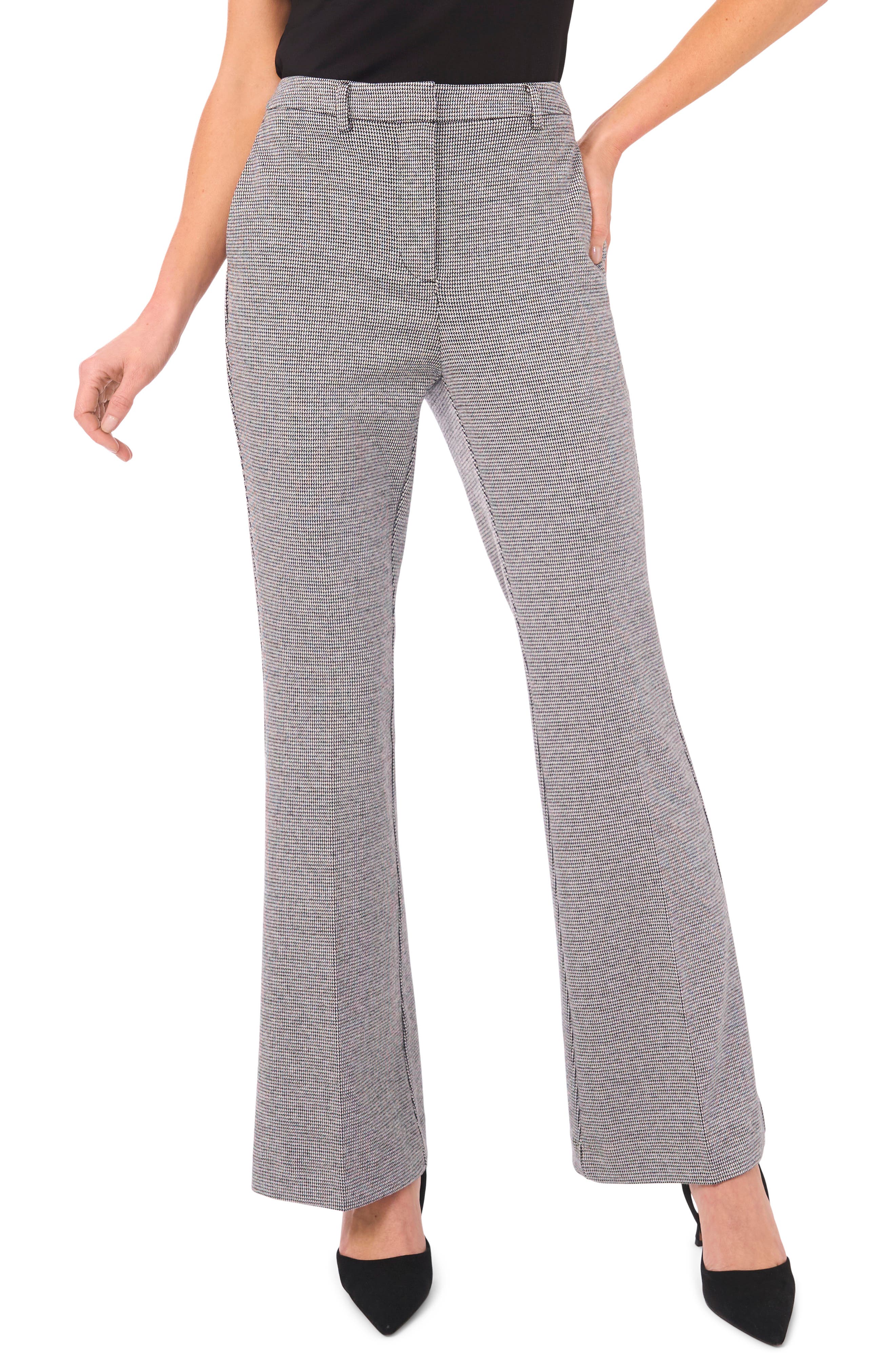Houndstooth Flare Leg Pants