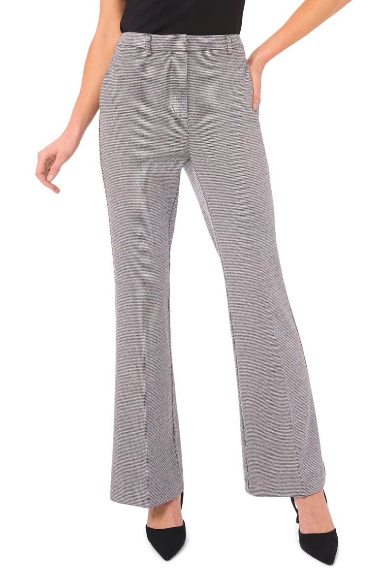 Houndstooth Flare Leg Pants, Main, color, BLACK TONES