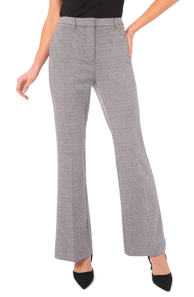 Halogen<sup>®</sup> Houndstooth Flare Leg Pants, Main, color, Black Tones