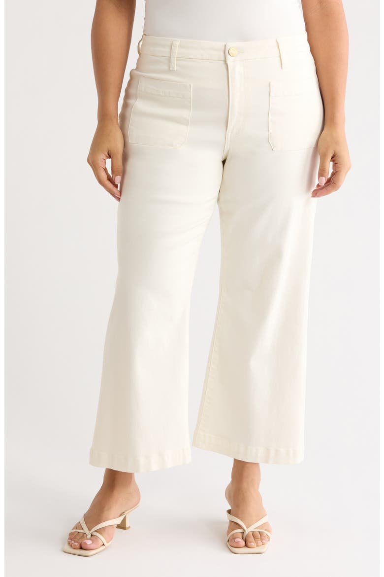 Meg High Waist Patch Pocket Wide Leg Jeans, Main, color, ECRU