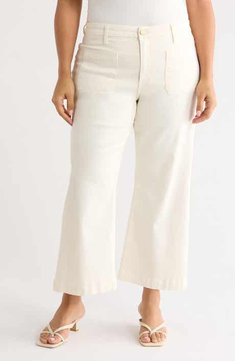 Meg High Waist Patch Pocket Wide Leg Jeans