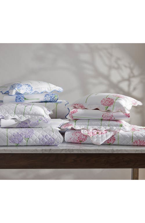 Matouk Set Of 2 Floral Cotton Percale Pillowcases In Azure