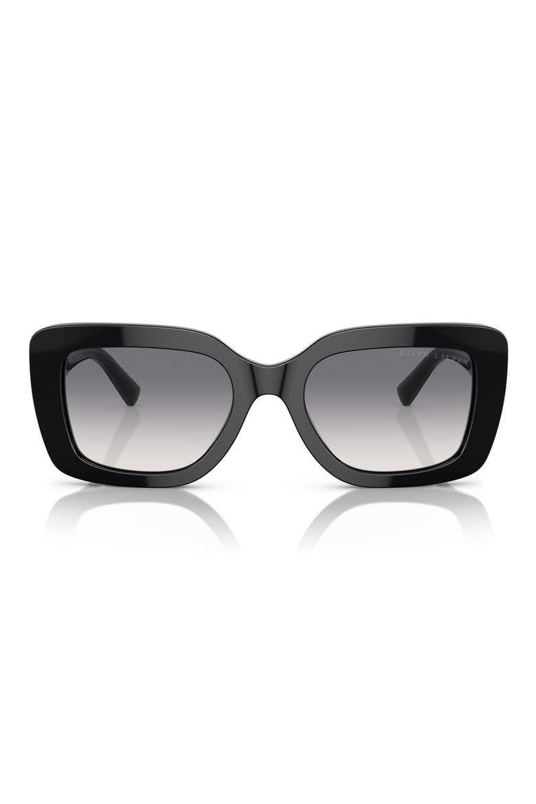 55mm Nikki Gradient Rectangle Sunglasses, Main, color, BLACK / GRADIENT PURPLE