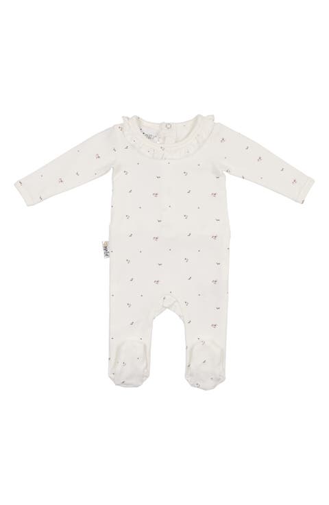 Floral Ruffle Long Sleeve Footie (Baby)