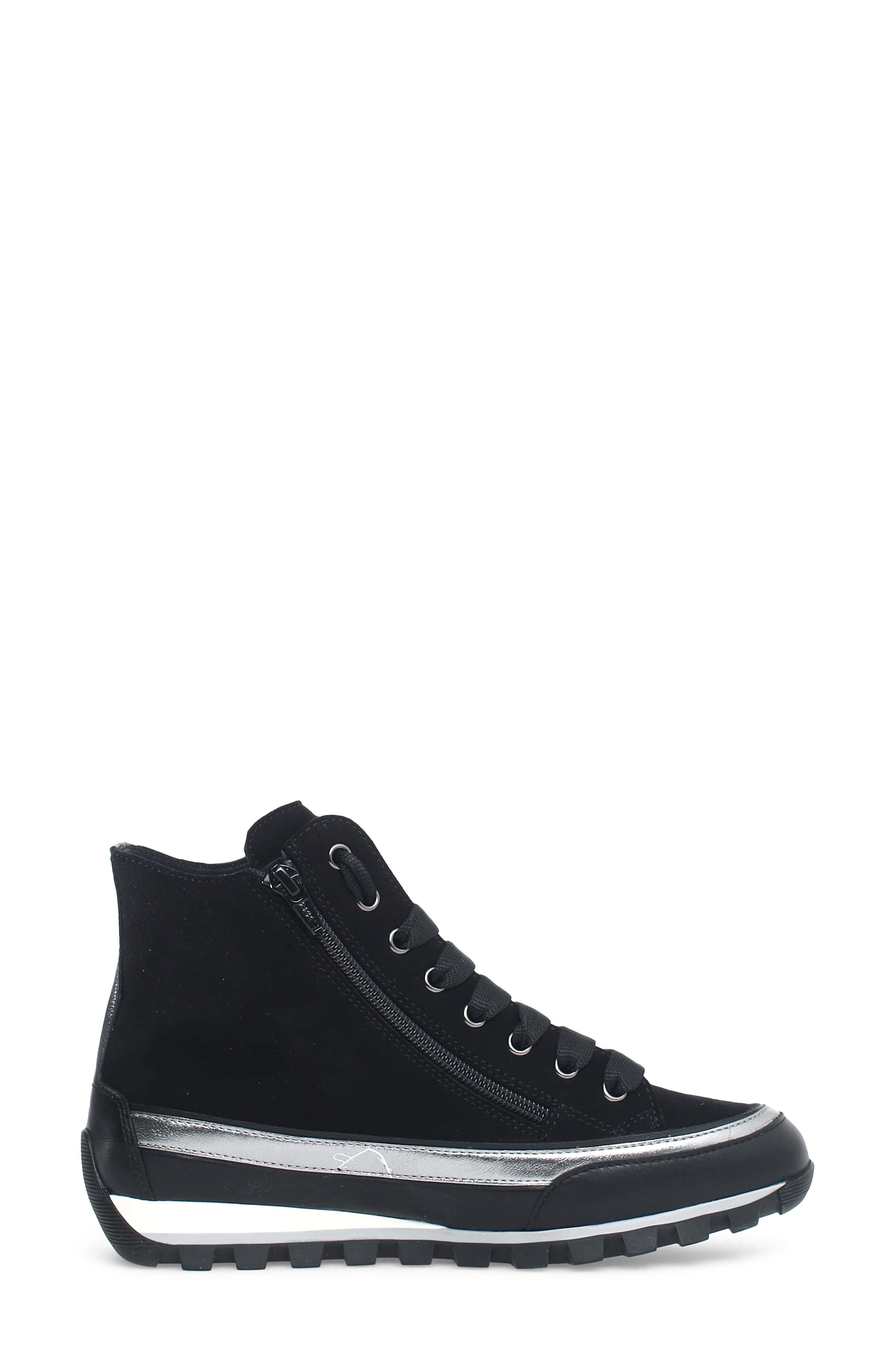 Candice Cooper Janis Strip High Top Sneaker, Alternate, color, Black