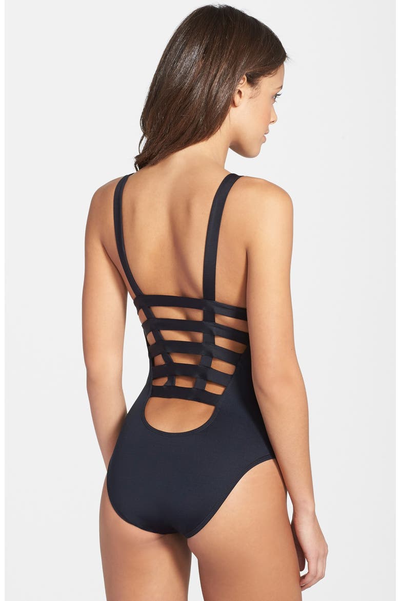 'Neutra' One-Piece Swimsuit, Alternate, color, BLACK