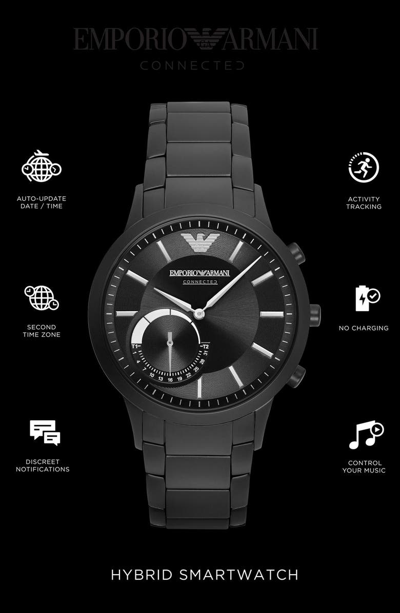 Emporio Armani Bracelet Hybrid Smart Watch, 43mm, Alternate, color, 