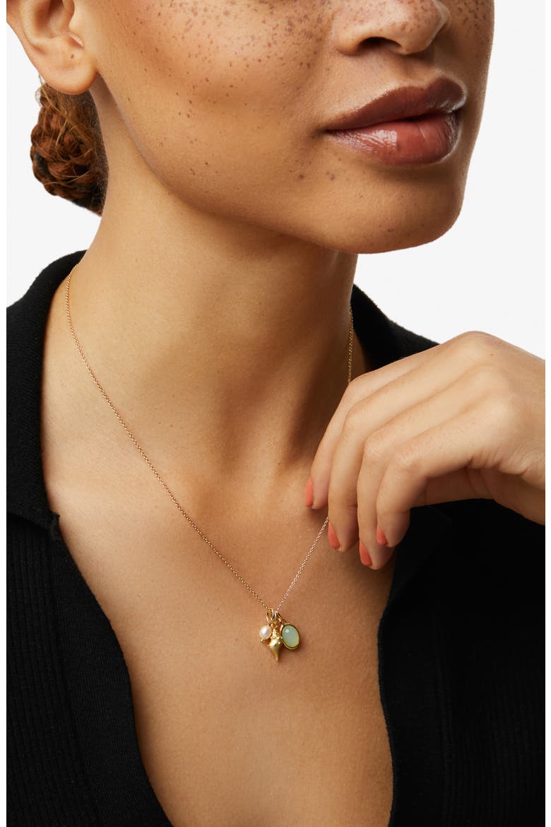 Gold Charm Necklace - Ocean, Alternate, color, Gold