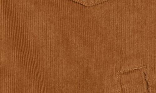 Lucky Brand Faux Shearling Lined Corduroy Trucker Jacket In Brown