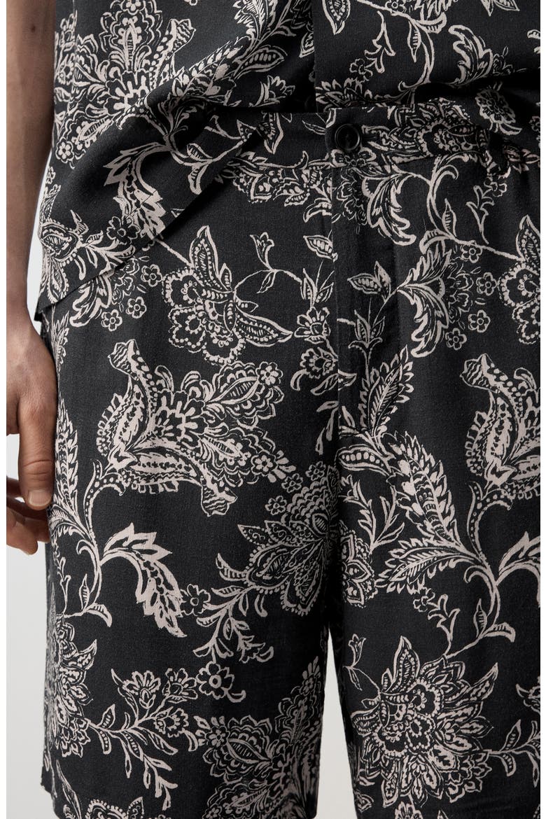 Slim Fit Print Bermuda Shorts, Alternate, color, BLACK