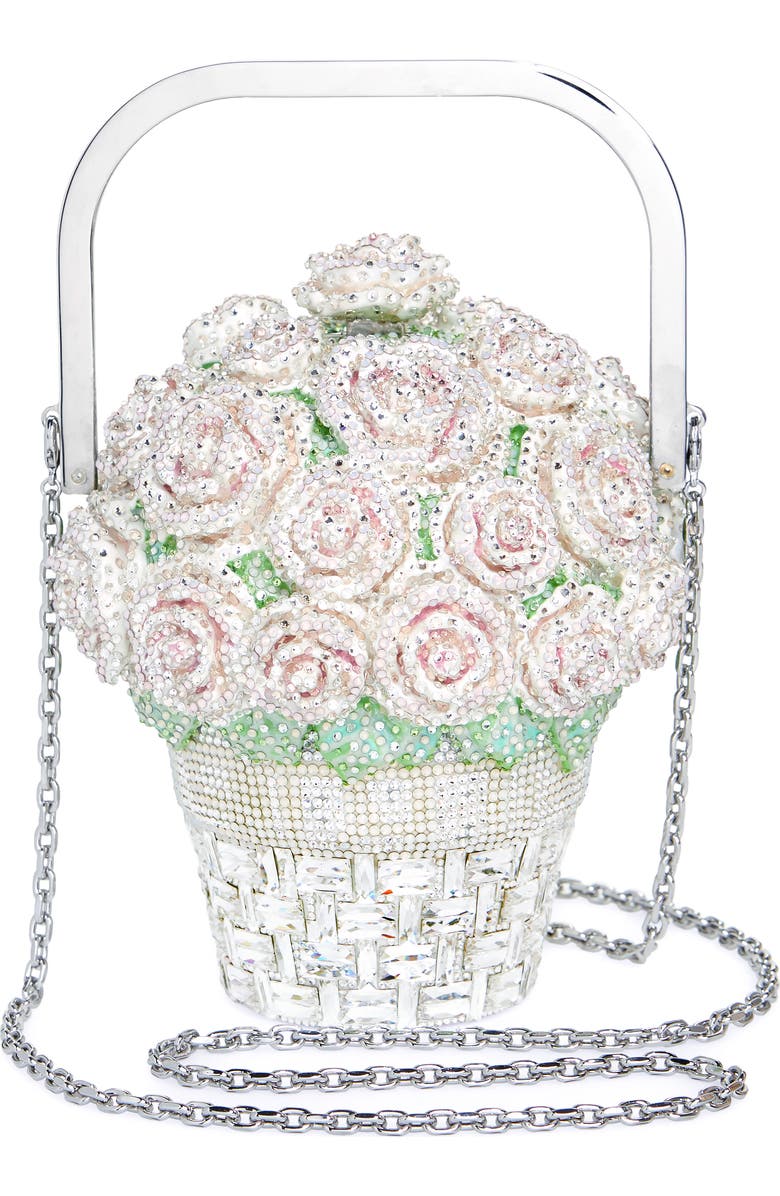 JUDITH LEIBER COUTURE Basket of Roses Crystal Embellished Clutch, Alternate, color,