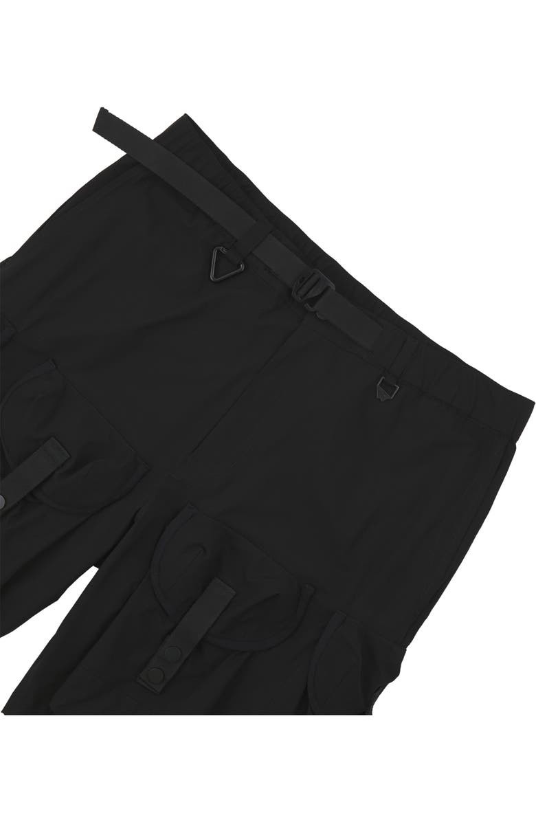 PAPER PLANES Alice Packable Ripstop Cargo Shorts, Alternate, color, Black