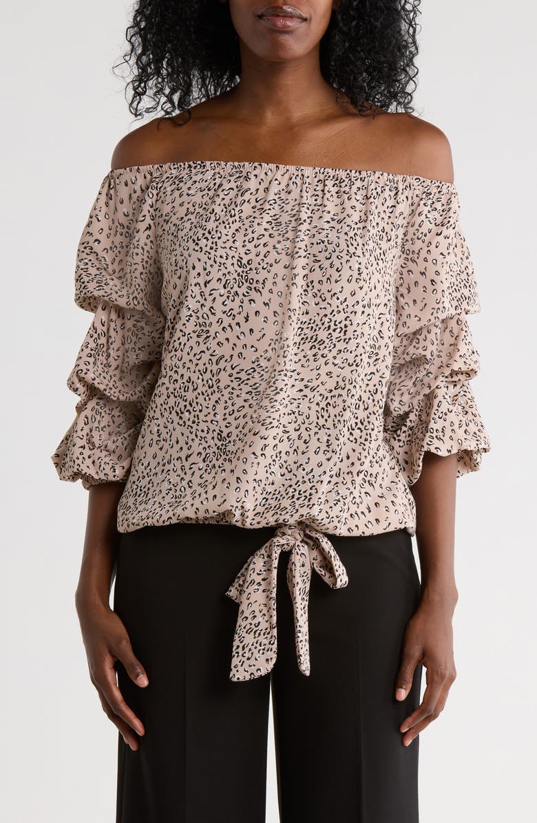 Vince Camuto Animal Off the Shoulder Top, Main, color, 