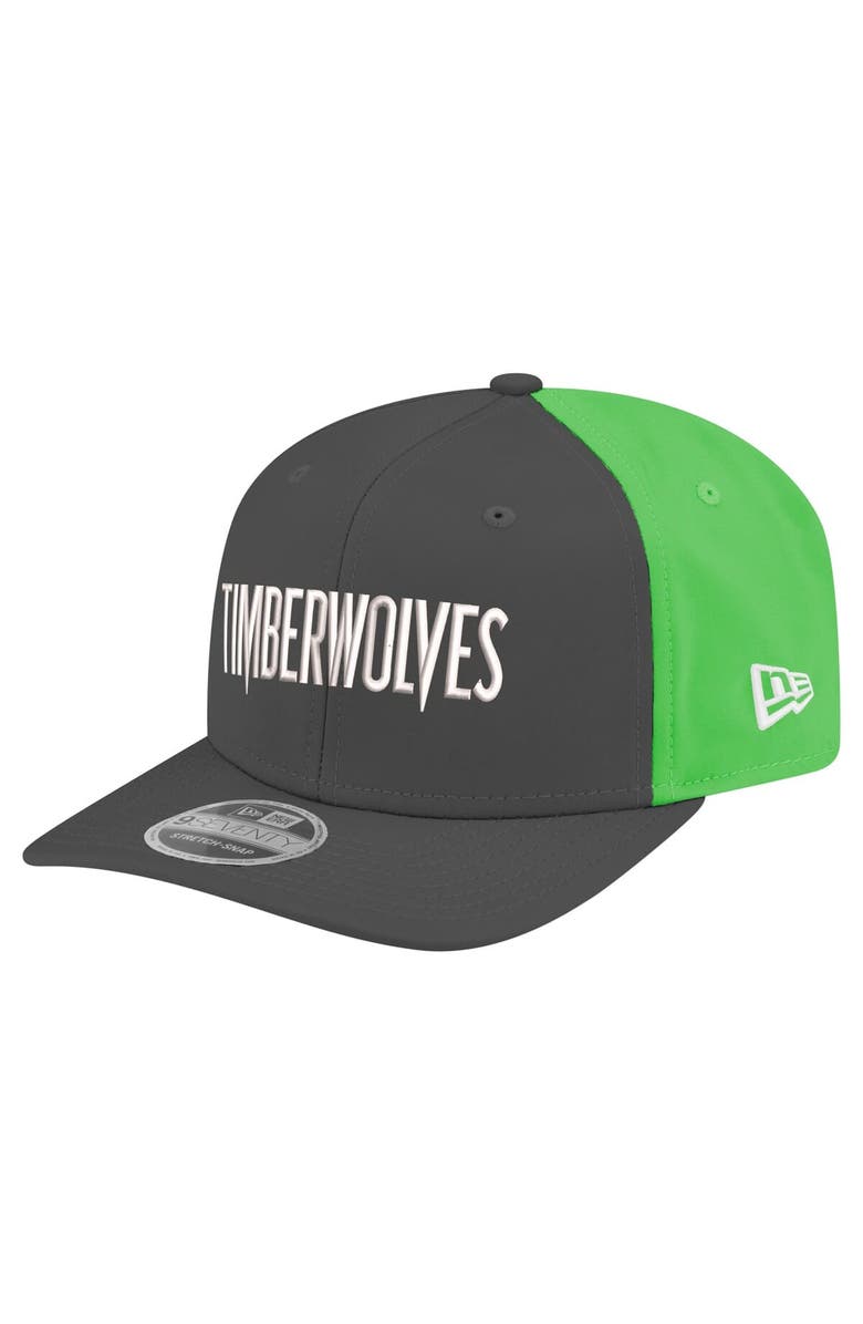 New Era Men's New Era  Anthracite Minnesota Timberwolves Statement Edition Jersey Hook 9SEVENTY Stretch-Snap Hat, Alternate, color, 