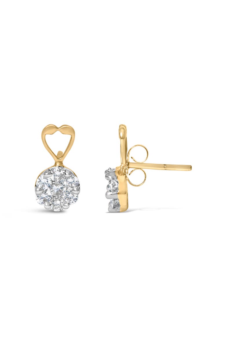 14K Yellow Gold 1ct. TDW RoundDiamond Earrings, Alternate, color, Yellow