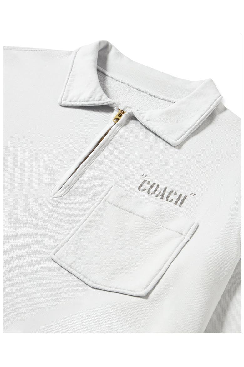 Yalepcoach Brushed Jersey Quarter Zip Collared Printed Sweatshirt, Alternate, color, ICE