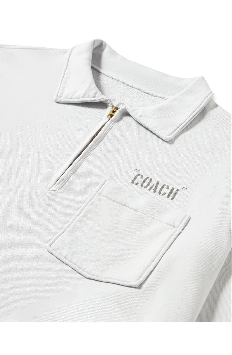 Fortela Yalepcoach Brushed Jersey Quarter Zip Collared Printed Sweatshirt, Alternate, color, Ice