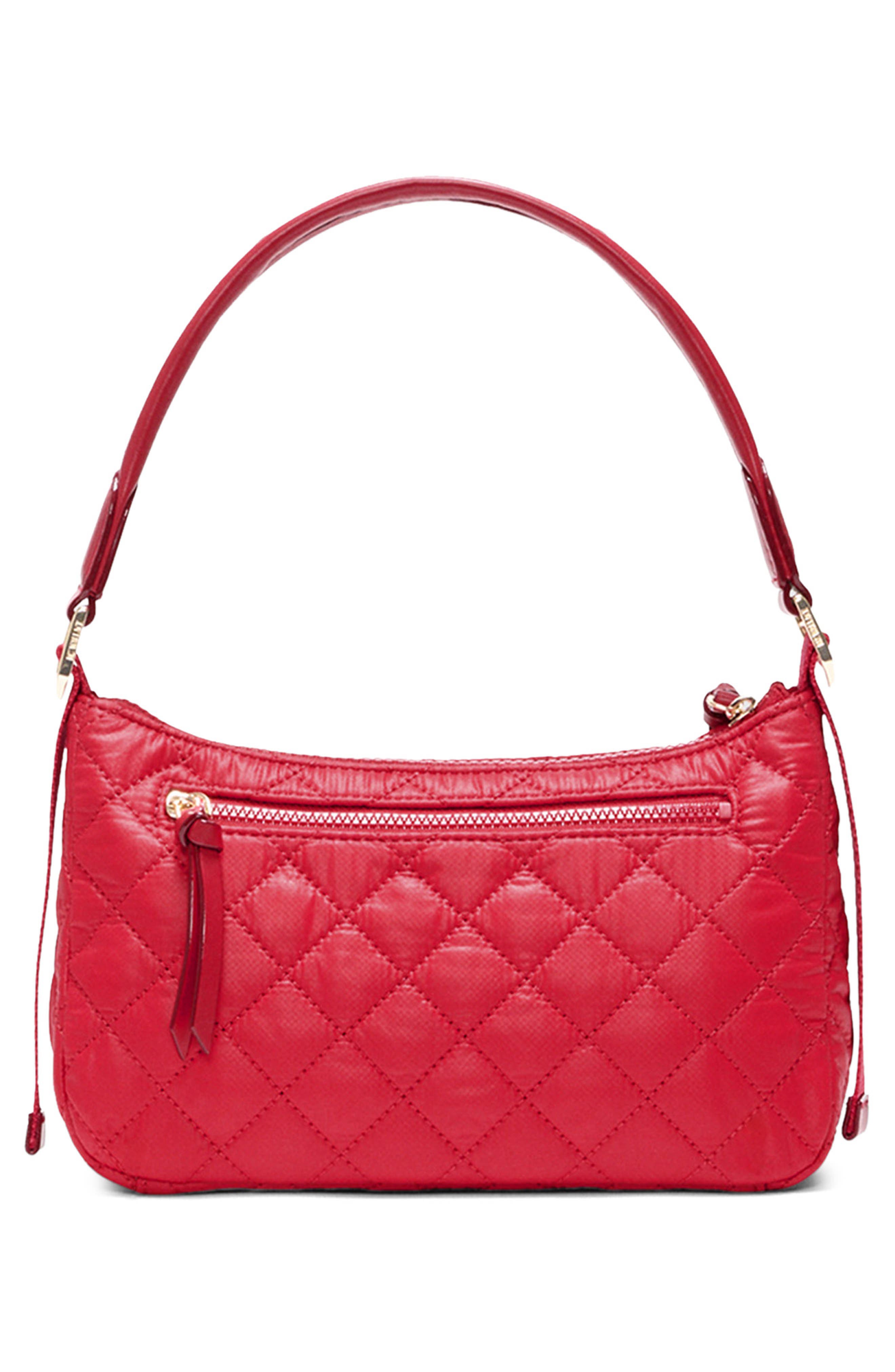 Small Park Quilted Nylon Shoulder Bag, Alternate, color, APPLE