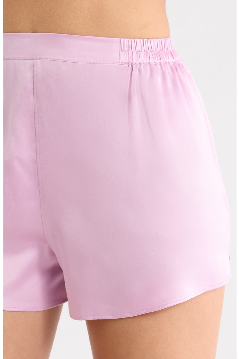 Washable Silk Tee Short Pajamas, Alternate, color, LILAC BLOOM