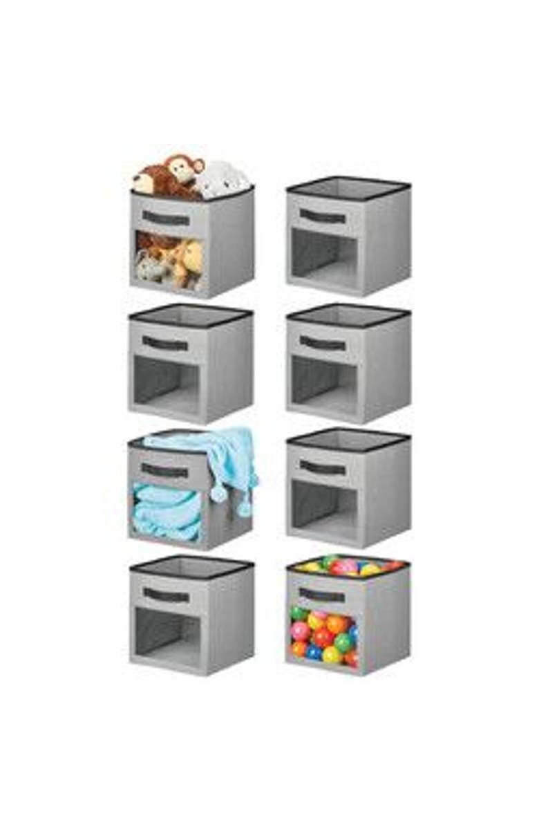 mDesign Fabric Nursery Storage Cube, Front Window/Handle, 8 Pack, Main, color,