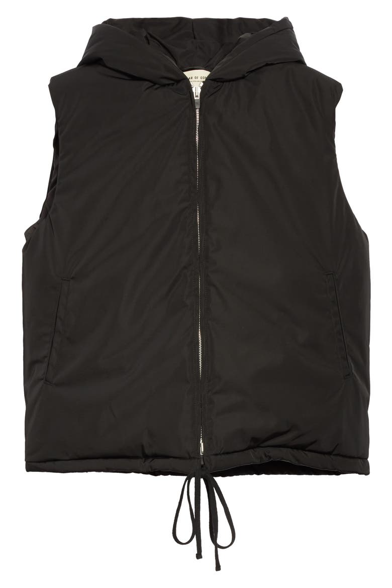 Hooded Nylon Vest, Alternate, color, BLACK