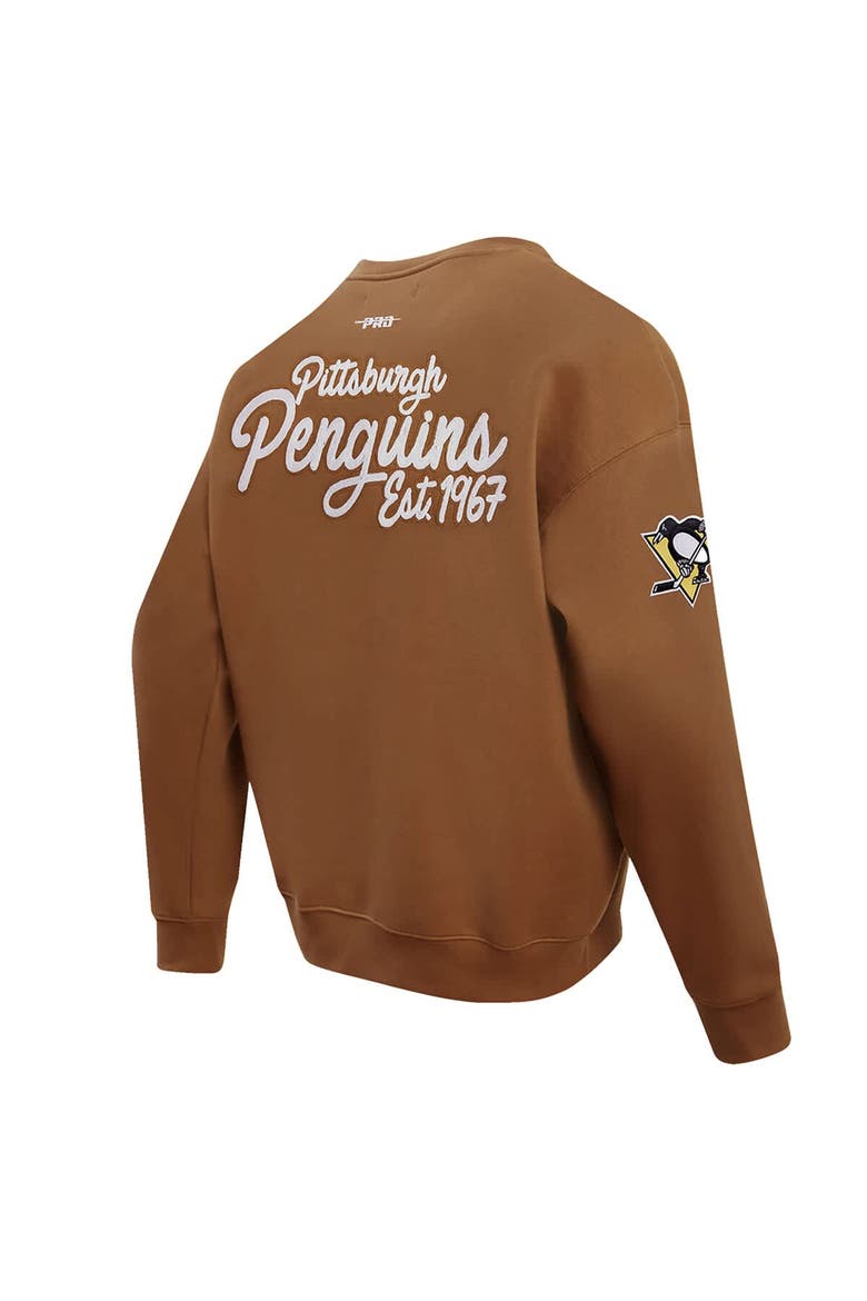 Men's Pro Standard  Brown Pittsburgh Penguins Paint the City Pullover Sweatshirt, Alternate, color, Brown
