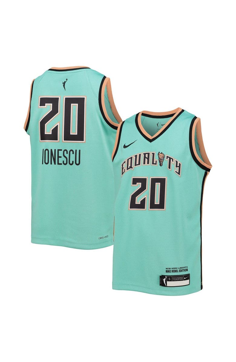 Nike Youth Nike Sabrina Ionescu Mint New York Liberty Player Jersey - Rebel Edition, Main, color, 