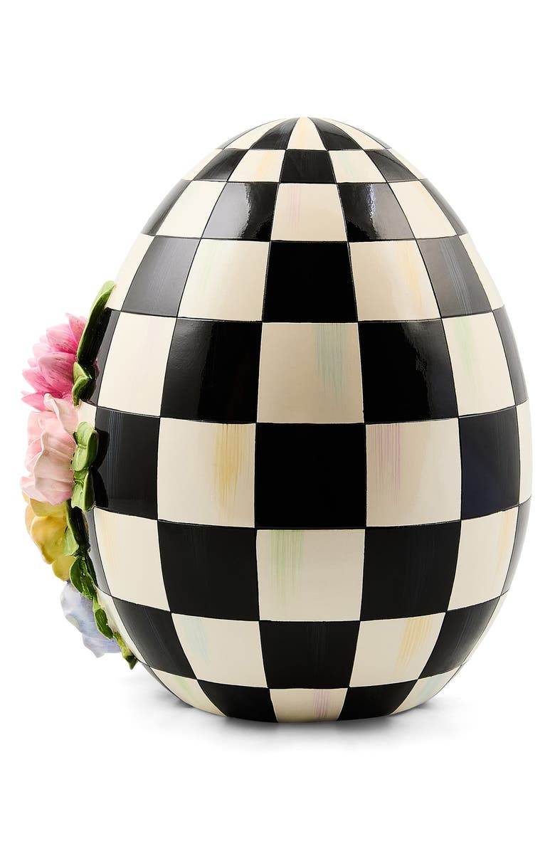 MACKENZIE CHILDS Frolic Spring Floral Tabletop Egg, Alternate, color, Black