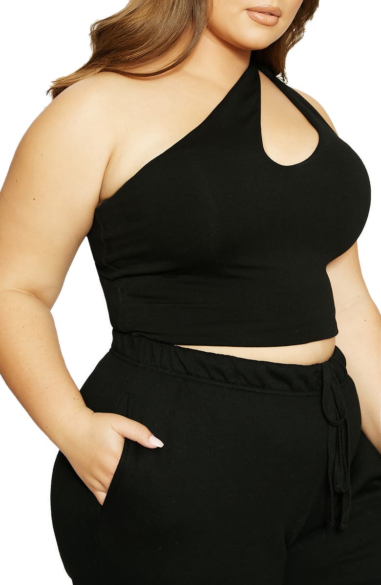 Naked Wardrobe x Lori Harvey Cutout One-Shoulder Tank, Alternate, color,