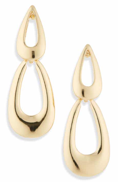 Cara Double Loop Drop Earrings
